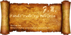Fehérváry Mária névjegykártya