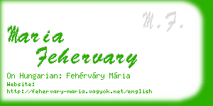 maria fehervary business card